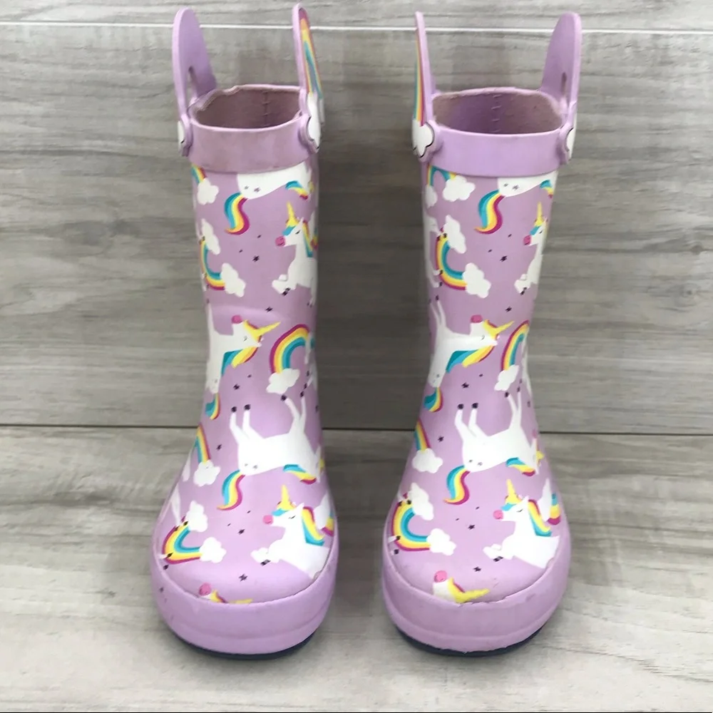 Cat & Jack unicorn purple rain boots size 5